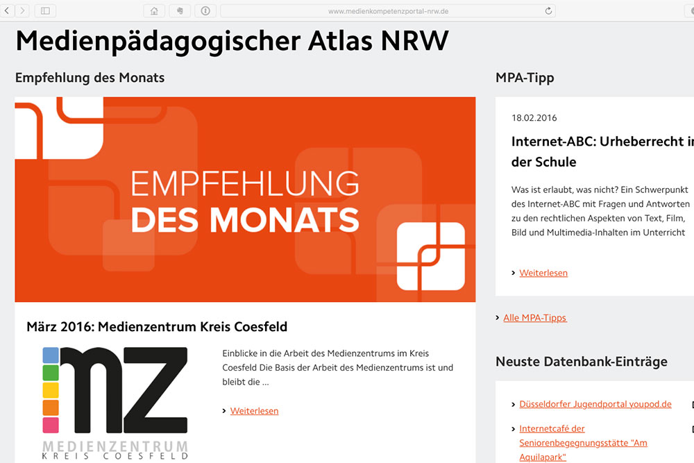 Empfehlung Des Monats Im Medienpadagogischen Atlas Nrw Medienzentrum Kreis Coesfeld